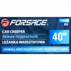 F-TR6452(Big) Лежак подкатной на 6-ти колесах с регулируемым подголовником (425х125мм) Forsage