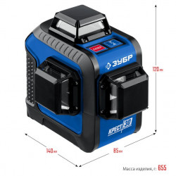 34908-2_z01 ЗУБР КРЕСТ 3D №2 нивелир лазерный 3х360°, 20м/70м, точн. +/-0,3 мм/м, штатив