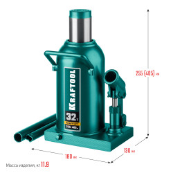 43462-32_z01 KRAFTOOL KRAFT-LIFT 32т, 255-405мм домкрат бутылочный гидравлический, KRAFT BODY