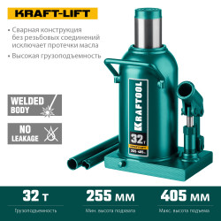 43462-32_z01 KRAFTOOL KRAFT-LIFT 32т, 255-405мм домкрат бутылочный гидравлический, KRAFT BODY