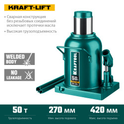 43462-50_z01 KRAFTOOL KRAFT-LIFT 50т, 270-420мм домкрат бутылочный гидравлический, KRAFT BODY