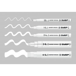 06327-8 ЗУБР МК-800 2-8 мм, клиновидный, белый, экстрабольшой объем, Маркер-краска, ПРОФЕССИОНАЛ (06327-8)