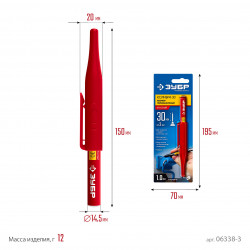 06338-3 ЗУБР КОЛИБРИ-30 1 мм, заостренный, красный, Перманентный маркер, ПРОФЕССИОНАЛ (06338-3)