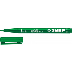 06320-4 ЗУБР МП-100 1 мм, заостренный, зеленый, Перманентный маркер, ПРОФЕССИОНАЛ (06320-4)