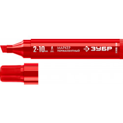 06333-3 ЗУБР МП-1000К 2-10 мм, клиновидный, красный, Перманентный маркер, ПРОФЕССИОНАЛ (06333-3)