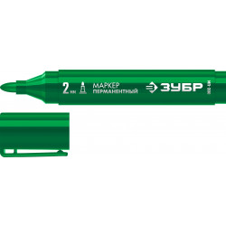 06322-4 ЗУБР МП-300 2 мм, заостренный, зеленый, Перманентный маркер, ПРОФЕССИОНАЛ (06322-4)