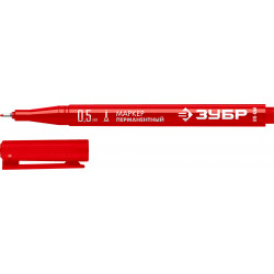 06321-3 ЗУБР МП-50 0,5 мм, красный, экстратонкий перманентный маркер, ПРОФЕССИОНАЛ (06321-3)