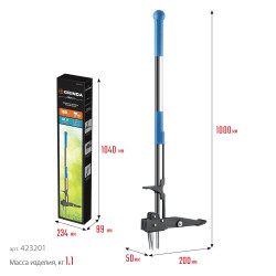 423201 GRINDA Механический удалитель сорняков CYCLONE-100, длина 1000 мм, алюминиевый корпус, оксидированное покрытие, PROLine