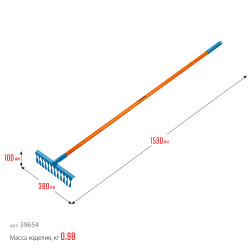 39654 Садовые грабли GRINDA PROLine PR-12T FIBER 12 витых зубцов 380 х 100 х 1530 мм фиберглассовый черенок