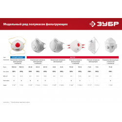 11162 Полумаска фильтрующая  ЗУБР ''ЭКСПЕРТ'' коническая с клапаном, класс защиты FFP2