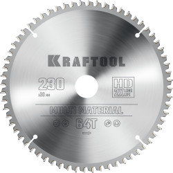 36953-230-30 KRAFTOOL Multi Material 230х30мм 64Т, диск пильный по алюминию