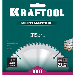 36953-315-30 KRAFTOOL Multi Material 315х30мм 100Т, диск пильный по алюминию