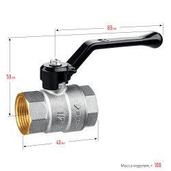 51322-1/2 Кран шаровой ЗУБР полнопроходной ''мама-мама'', ручка, никелированная латунь, 1/2''