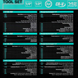 MF-41421-5 Набор инструментов 142пр. 1/4