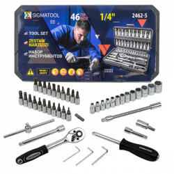 Sigmatool-2462-5 Набор инструмента 46пр. 1/4''(6-гран.)(4-14мм) SIGMATOOL