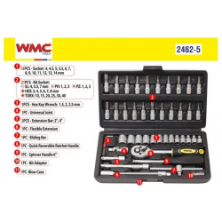 WMC-2462-5 Набор инструментов 46пр. 1/4''(6гр.) (4-14мм) WMC TOOLS