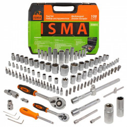 ISMA-41082-5 Набор инструментов 108пр.1/4''1/2''(6гр.)(4-32мм) ISMA