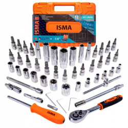 ISMA-2531-5 EURO Набор инструмента 53пр. 1/4''(6-гран.)(4-14мм, головки глубокие 6-14мм) ISMA