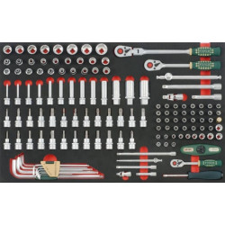 31331 Набор 1/4'' & 3/8'' головок 6-тигранных и Е-профиль с приспособлениями FORCE