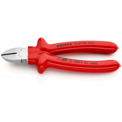 7007180 Бокорезы с обливной изоляцией VDE хромированные 180 mm KNIPEX