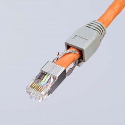 975113 Пресс-клещи для штекеров RJ45 с 2-комп. рукоятками вороненые 190 mm KNIPEX