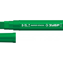 06329-4 ЗУБР МК-1500 8-15 мм, плоский, зеленый, экстрабольшой объем, Маркер-краска, ПРОФЕССИОНАЛ