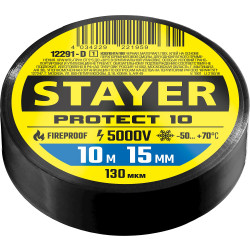 12291-D_z01 STAYER Protect-10 черная изолента ПВХ, 10м х 15мм