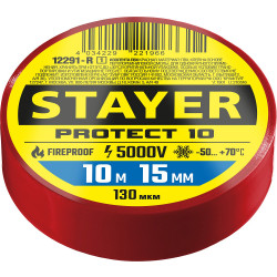 12291-R_z01 STAYER Protect-10 красная изолента ПВХ, 10м х 15мм