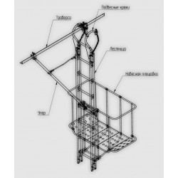 Подвесная лестница с навесной площадкой 2,8 м (ЭССП)