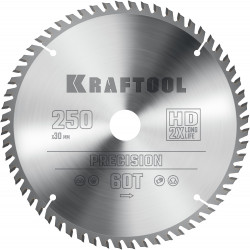 36952-250-30 KRAFTOOL PRECISSION 250х30мм 60Т, диск пильный по дереву