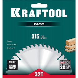 36950-315-30 KRAFTOOL Fast 315х30мм 32Т, диск пильный по дереву