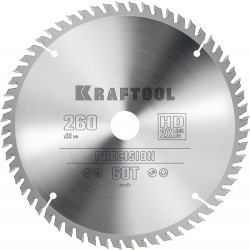 36952-260-30 KRAFTOOL PRECISION 260х30мм 60Т, диск пильный по дереву