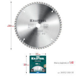 36952-300-30 KRAFTOOL PRECISION 300х30мм 60Т, диск пильный по дереву