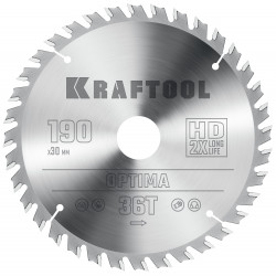 36951-190-30 KRAFTOOL Optima 190х30мм 36Т, диск пильный по дереву