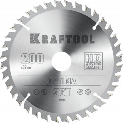 36951-200-32 KRAFTOOL Optima 200х32мм 36Т, диск пильный по дереву