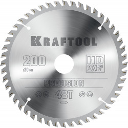 36952-200-30 KRAFTOOL PRECISION 200х30мм 48Т, диск пильный по дереву