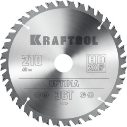 36951-210-30 KRAFTOOL Optima 210х30мм 36Т, диск пильный по дереву