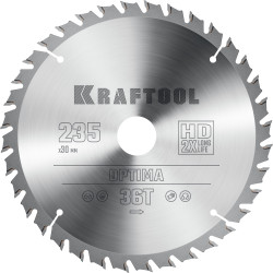 36951-235-30 KRAFTOOL Optima 235х30мм 36Т, диск пильный по дереву