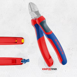 7002180 Бокорезы с 3-комп. рукоятками, фосфатированные, 180 mm KNIPEX