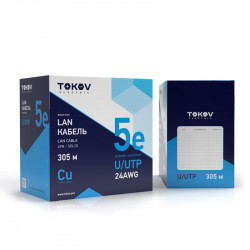 Кабель витая пара U/UTP 4х2х24AWG кат.5E (уп.305м) TOKOV ELECTRIC TKE-C06-U/UTP-42-5E-305