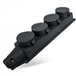 Колодка удлинителя 4-м 1ф с заглушками каучук UNIVersal 1029