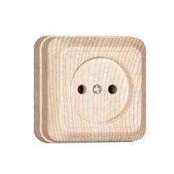 Розетка 1-м ОП Олимп 16А IP20 без заземл. сосна UNIVersal 5560896