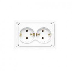 Розетка 2-м СП Валери 16А IP20 с заземл. бел. UNIVersal В0128