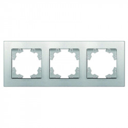 Рамка 3-м Афина универс. серебр. Universal A0045-S