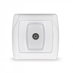 Розетка телевизионная TV 1-м СП Маргарита бел. UNIVersal М0027