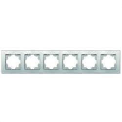Рамка 6-м Афина универс. серебр. Universal A1043-S