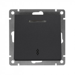 Переключатель проходной 1-кл. СП Афина 10А IP20 с подсветкой механизм графит Universal A0125-Gr