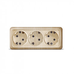 Розетка 3-м ОП Олимп с заземл. сосна UNIVersal 1173