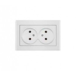 Розетка 2-м СП Бриллиант 16А IP20 без заземл. бел. UNIVersal 7947519