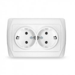 Розетка 2-м СП Маргарита 16А IP20 с заземл. бел. UNIVersal М0128